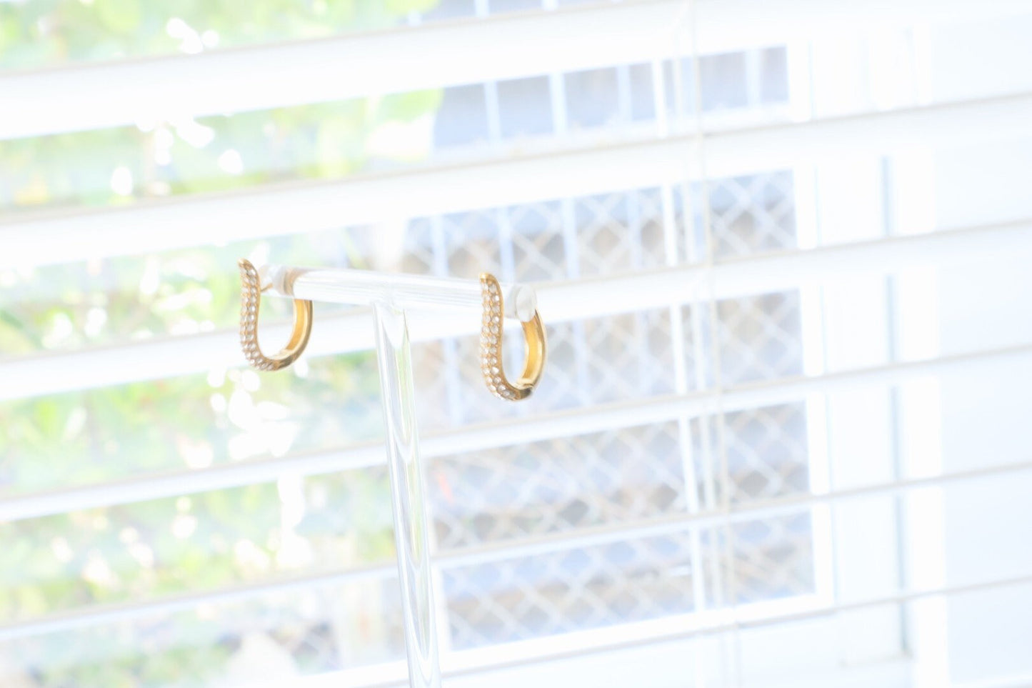 Gold Hoop Earrings , Water Resistant, 18k Gold Plated, Gift for Her, Mother’s Day Gift