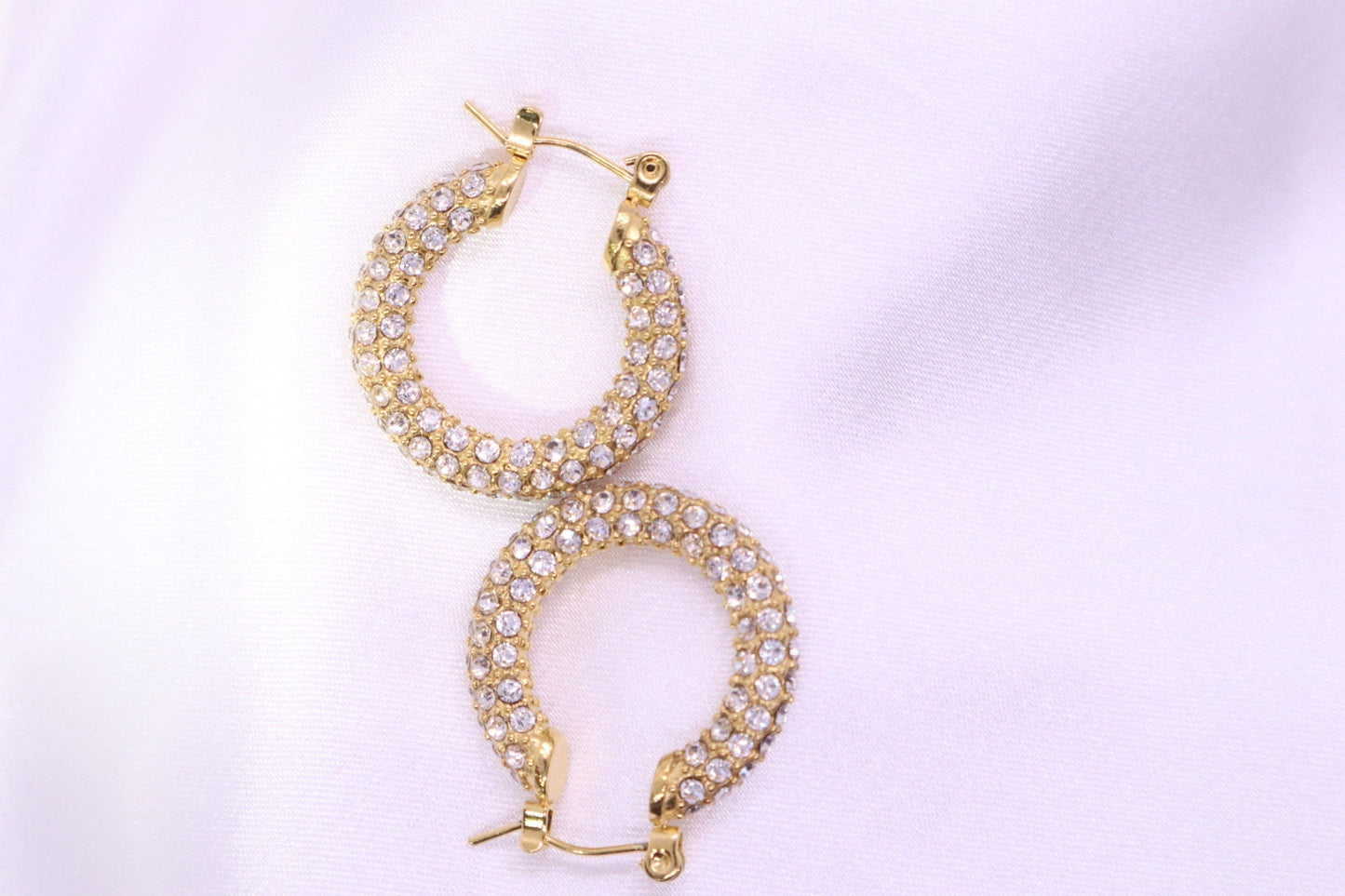 Gold Hoop Earrings , Water Resistant, 18k Gold Plated, Gift for Her,Everyday Wear, Statement Earrings