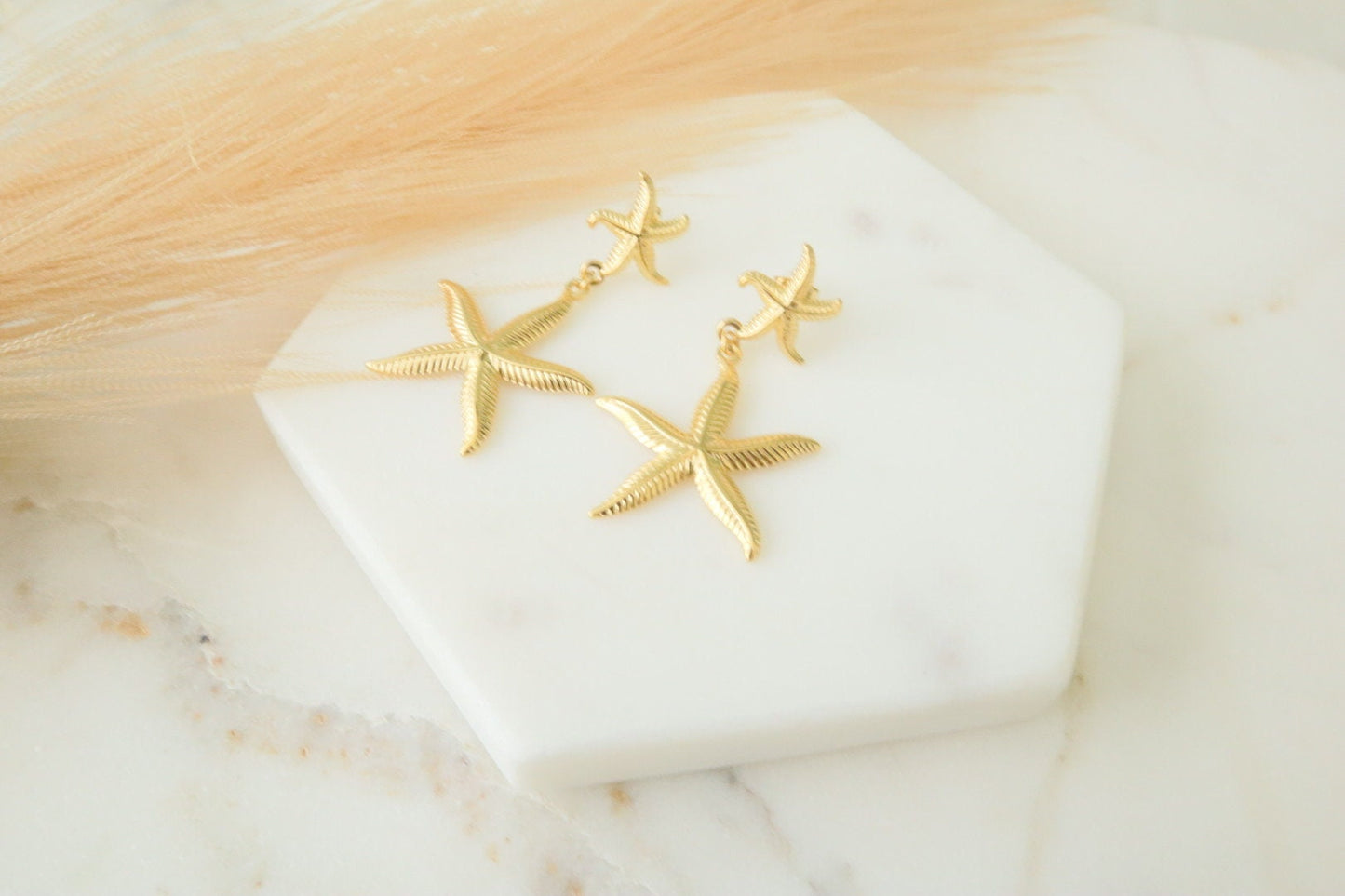 Starfish Earrings, Summer Earrings , Beach Earrings, seashell earrings , Sea Lover Jewelry, Sea Star Charm Earrings, Gift for Her